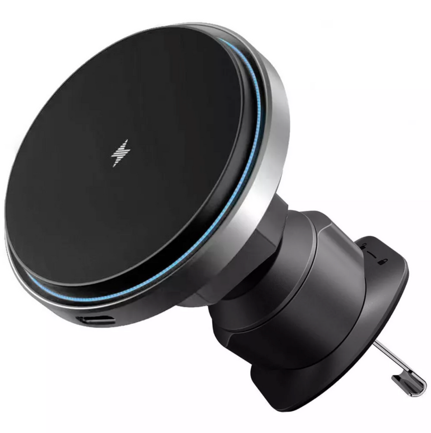 Автодержатель магнитный для телефона с беспроводной зарядкой Proove Magic Circle Pro 15W с поддержкой MagSafe и Magnetic Ring 0443 фото