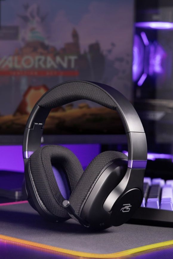 Беспроводные игровые наушники Proove Gaming Bliss Pro с микрофоном и LED RGB подсветкой. Геймерская беспроводная гарнитура с микрофоном для стримов 0714 фото
