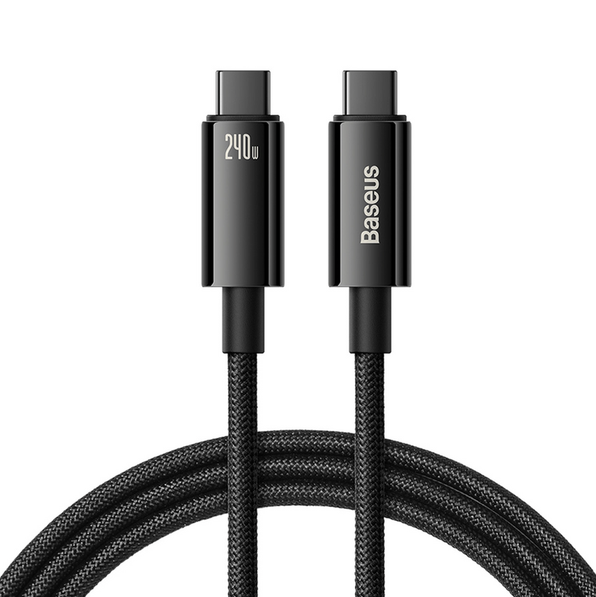 Кабель Baseus Tungsten Gold Fast Charging Type-C to Type-C 240W 1 м &mdash; швидка зарядка та синхронізація 0414 фото