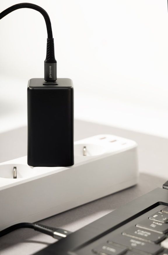 Потужна швидка зарядка Proove Pocket GaN 100W GaN-технологія. Мережевий зарядний пристрій Proove Pocket для ноутбуків та телефона 0190 фото