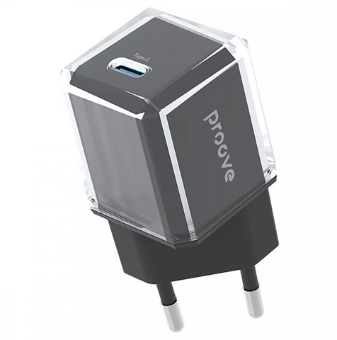 Мережевий зарядний пристрій з підтримкою швидкого заряджання Proove Pure GaN 30W (Type-C). Компактний зарядний адаптер для смартфонів та павербанків 0189 фото