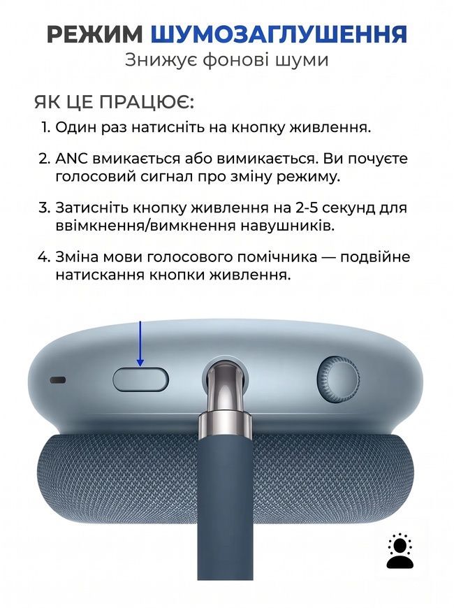 Беспроводные полноразмерные Bluetooth наушники Hoco W65 Plus ANC с активным шумоподавлением. Цвет Blue 0551 фото