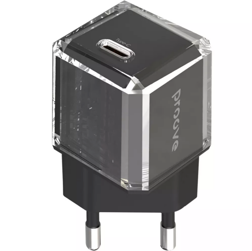 Сетевое зарядное устройство с поддержкой быстрой зарядки Proove Pure GaN 30W (Type-C). Компактный зарядный адаптер для смартфонов и повербанков 0189 фото
