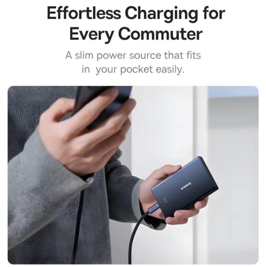Зовнішній акумулятор Baseus PicoGo 10000mAh 20W з дисплеєм. Компактна швидка зарядка для iPhone та Android 0187 фото