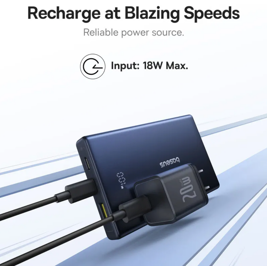 Зовнішній акумулятор Baseus PicoGo 10000mAh 20W з дисплеєм. Компактна швидка зарядка для iPhone та Android 0187 фото
