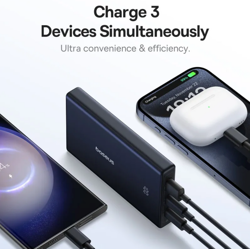 Зовнішній акумулятор Baseus PicoGo 10000mAh 20W з дисплеєм. Компактна швидка зарядка для iPhone та Android 0187 фото