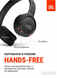 Беспроводные наушники JBL Tune 520BT Black. Накладные складные беспроводные наушники Bluetooth с фирменным басом JBL Pure Bass 0451 фото 6