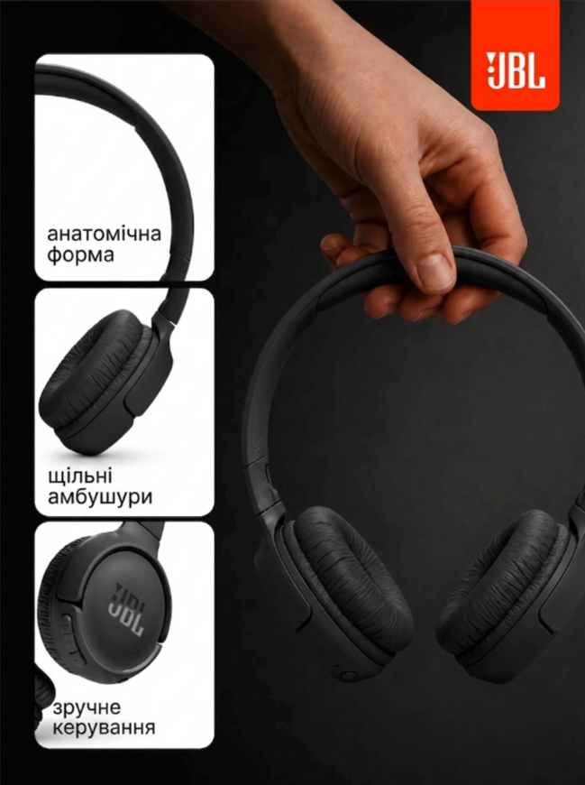 Беспроводные наушники JBL Tune 520BT Black. Накладные складные беспроводные наушники Bluetooth с фирменным басом JBL Pure Bass 0451 фото