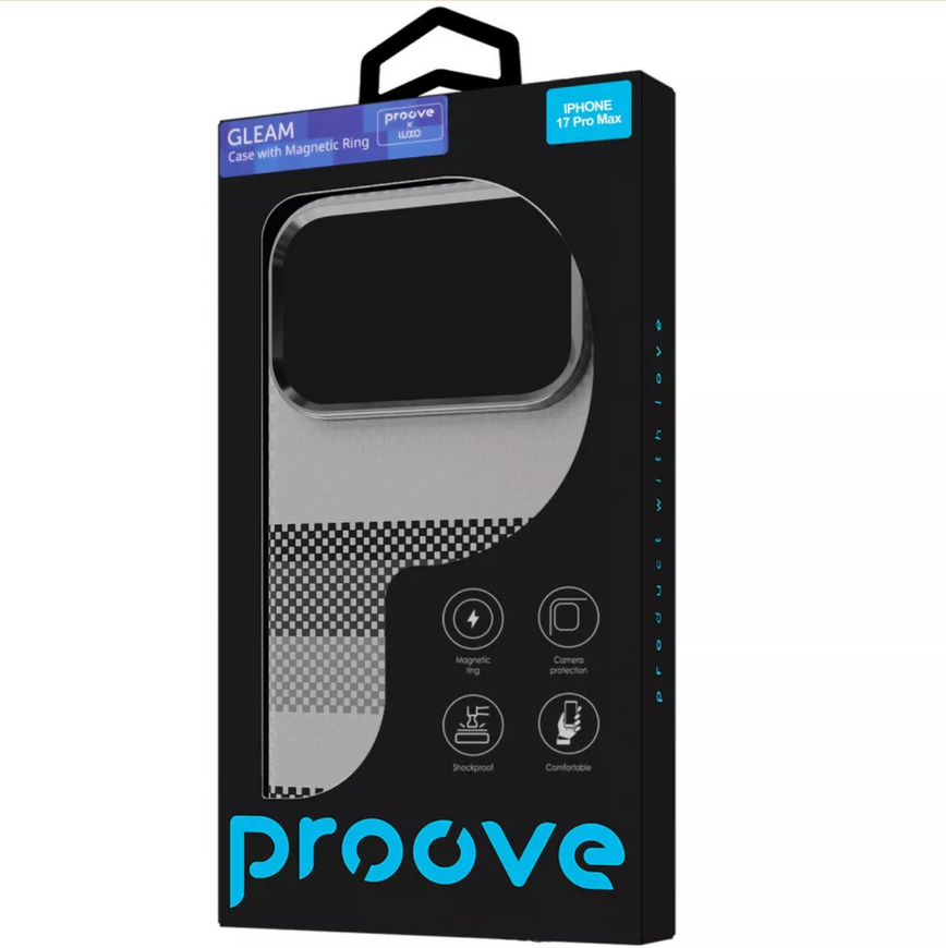 Преміальний тонкий полікарбонатний чохол Proove Gleam Case with Magnetic Ring для 17 Pro Max graphite 0496 фото