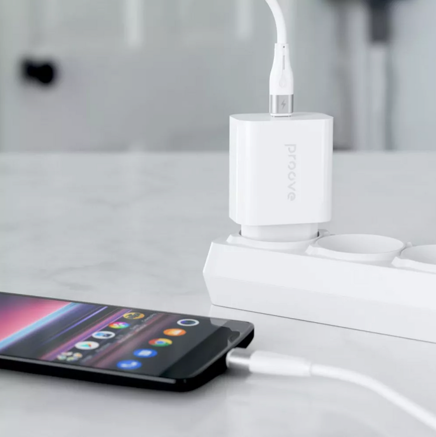 Набор для быстрой зарядки Proove Rapid 30W. Сетевое зарядное устройство с поддержкой быстрой зарядки и кабель Type-C to Type-C 1 м в комплекте. 0397 фото