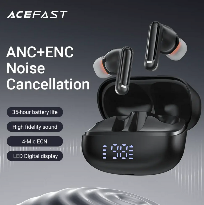 Беспроводные вакуумные наушники Acefast W1 ANC с шумоподавлением и мощным басом 0378 фото