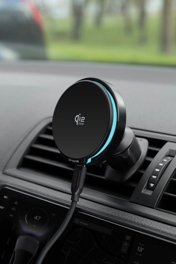 Proove Spark Qi2.2 25W - автомобільний тримач для смартфона із магнітною бездротовою зарядкою нового покоління Qi2.2 0710 фото