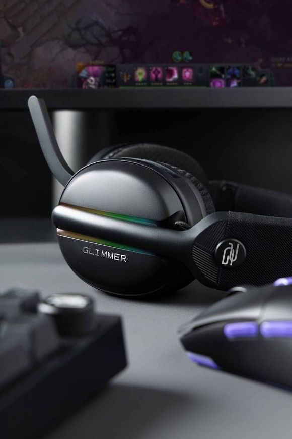 Ігрові бездротові навушники Proove Gaming Glimmer. Геймерські навушники із вбудованим мікрофоном та RGB-підсвіткою  0716 фото