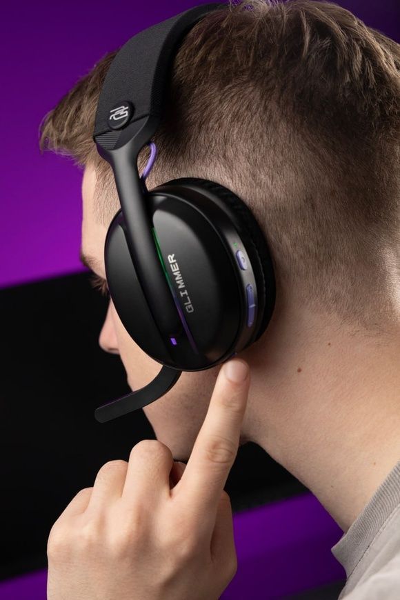 Ігрові бездротові навушники Proove Gaming Glimmer. Геймерські навушники із вбудованим мікрофоном та RGB-підсвіткою  0716 фото
