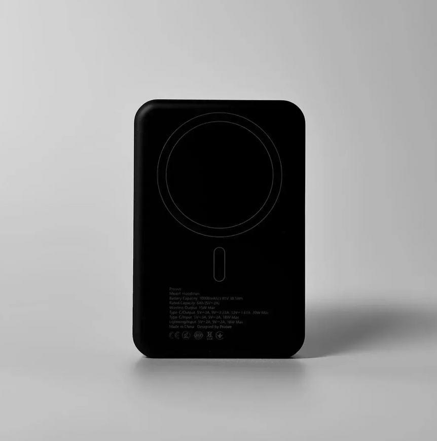 Магнітний повербанк Proove Hoodman з бездротовою зарядкою та LED-дисплеєм. Портативний акумулятор з швидкою зарядкою 20W 0004 фото