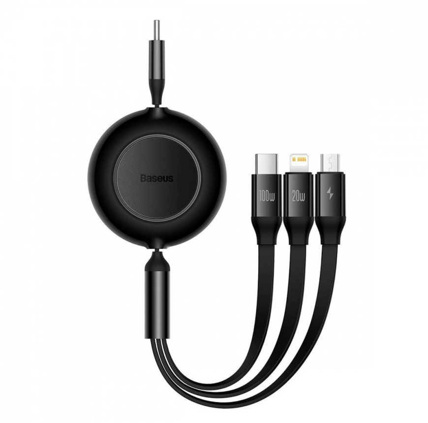 Кабель швидкої зарядки Baseus Bright Mirror 2 Series 3-в-1 100W (Micro USB / Lightning / Type-C), 1.1 м 0110 фото