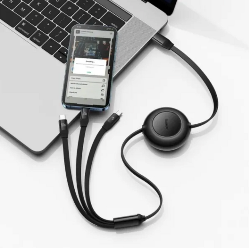 Кабель швидкої зарядки Baseus Bright Mirror 2 Series 3-в-1 100W (Micro USB / Lightning / Type-C), 1.1 м 0110 фото