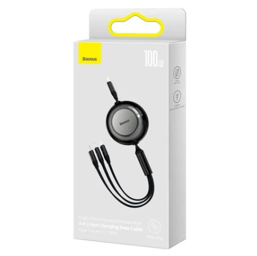 Кабель швидкої зарядки Baseus Bright Mirror 2 Series 3-в-1 100W (Micro USB / Lightning / Type-C), 1.1 м 0110 фото