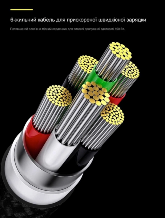 Універсальний кабель з підтримкою швидкої зарядки 3-в-1 Baseus StarSpeed (USB to Lightning+Type-C+Micro) 3.5A 1.2m 0111 фото