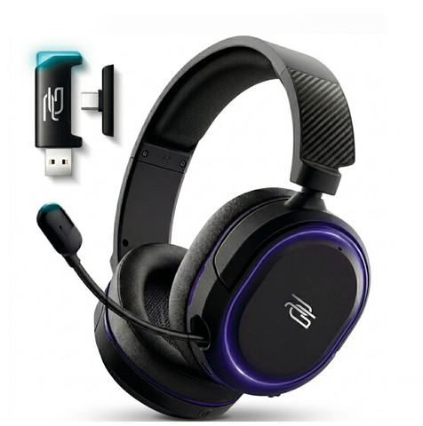 Бездротова ігрова гарнітура Proove Gaming Rapture BT5.4 + адаптер 2.4GHz. Геймерські бездротові навушники із вбудованим мікрофоном, RGB-підсвіткою та активним шумозаглушенням ANC 0719 фото